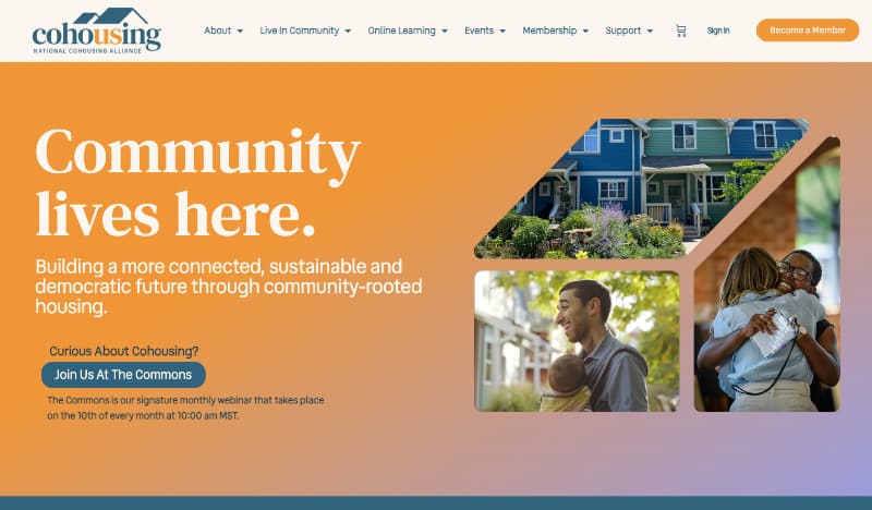 Cohousing Association of the United States homepage